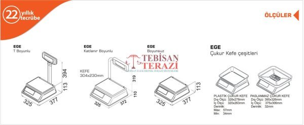 EGE LCD KATLANIR BOYUN 30 KG X 5 / 10 GR FİYAT HESAPLAMALI TERAZİ