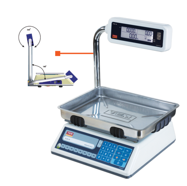 EGE LCD KATLANIR BOYUN 15 KG X 2 / 5 GR FİYAT HESAPLAMALI TERAZİ ÇUKUR KEFE