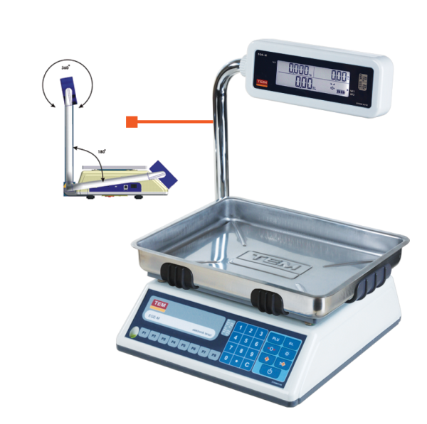 EGE LCD KATLANIR BOYUN 30 KG X 5 / 10 GR FİYAT HESAPLAMALI TERAZİ ÇUKUR KEFE