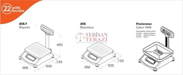 ATA BOYUNLU LED 15 KG X 2 / 5 GR FİYAT HESAPLAMALI TERAZİ
