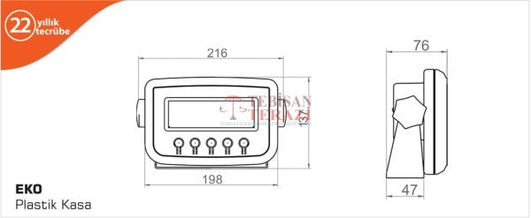 TEM EKO RS-232 TARTIM İNDİKATÖRÜ LCD ( SİYAH / BEYAZ )