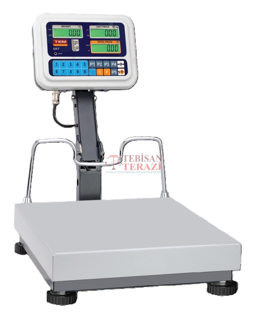 TEM ERT 35 X 40 LCD KATLANIR BOYUN 150 KG X 20 / 50 GR FİYAT HESAPLAMALI BASKÜL