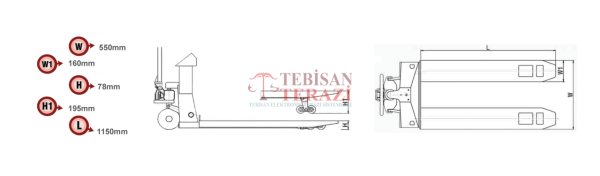 TEB 2000 KG X 1 GR TARTIM TRANSPALET BASKÜLÜ