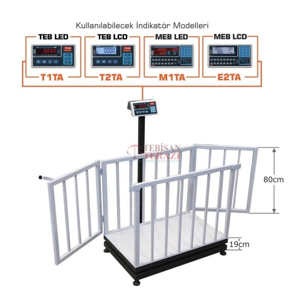 TEB 600 KG X 100 GR 70 X 110 CANLI HAYVAN BASKÜLÜ