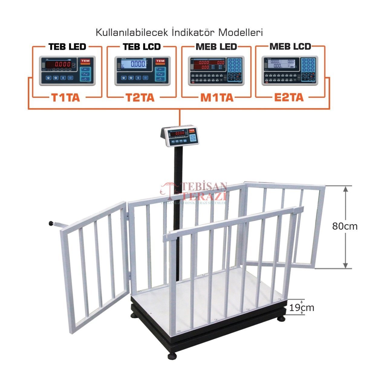 TEM CANLI HAYVAN BASKÜLÜ 600KG 100GR 70x110 KÜÇÜKBAŞ TARTIM TEB