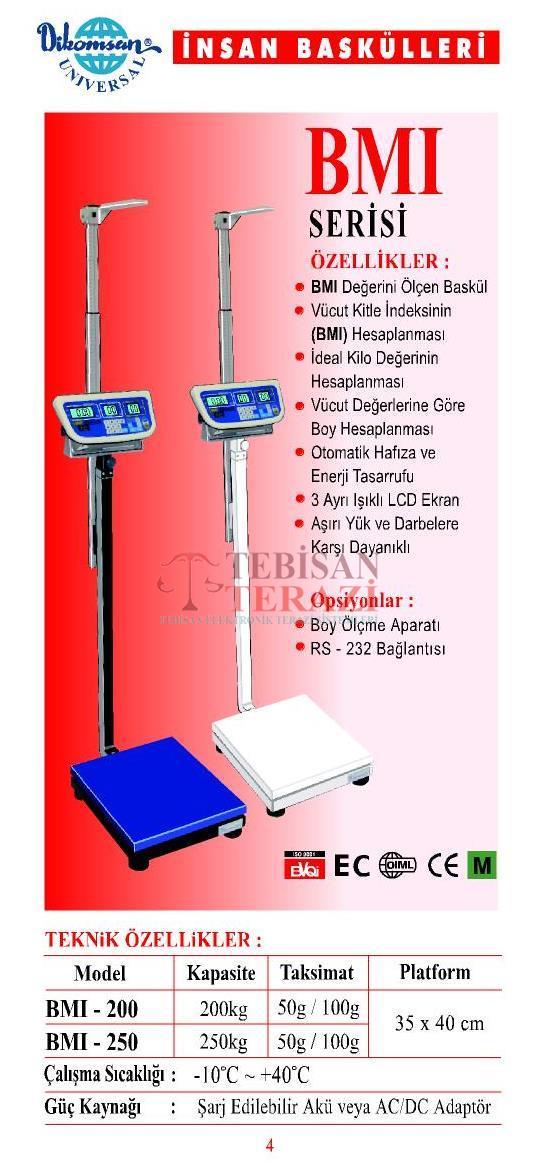 DİKOMSAN BODY BASKÜL BMI 200KG 50GR 35x40 TARTIM