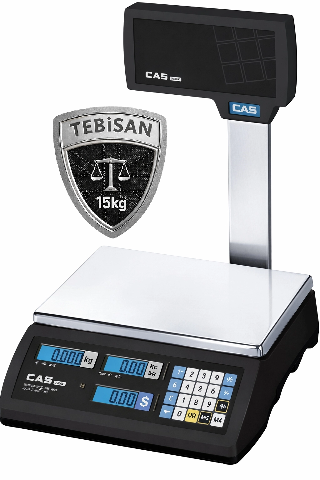 CAS ER-JR 15KG 2/5GR BOYUNLU FİYAT HESAPLAMALI TERAZİ