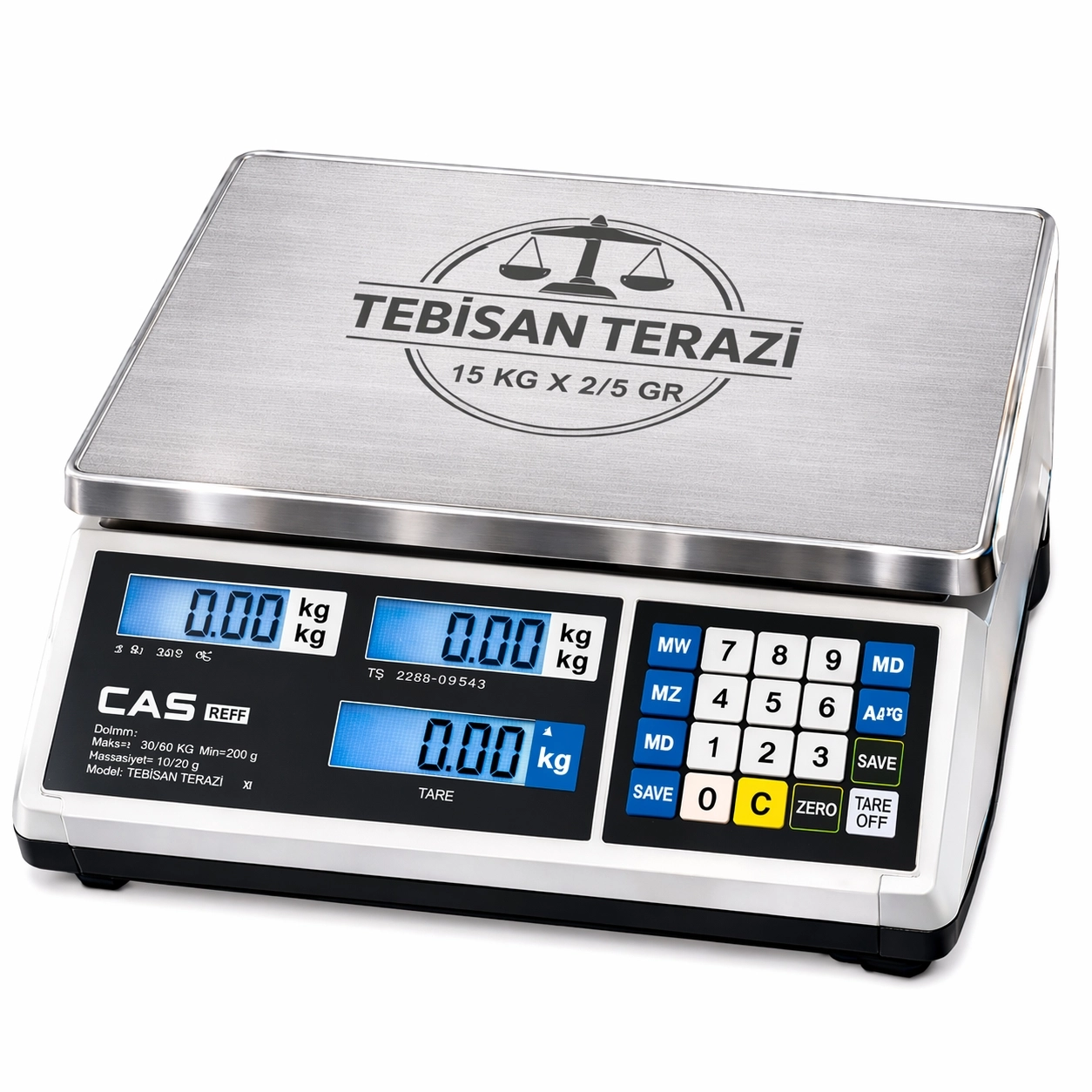 CAS ER-JR 15KG 2/5GR FİYAT HESAPLAMALI TERAZİ
