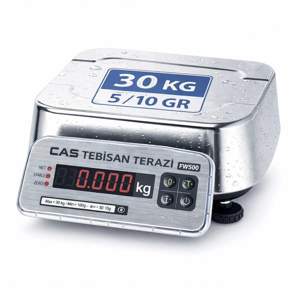 CAS FW-500E 30KG 5/10GR PASLANMAZ TERAZİ