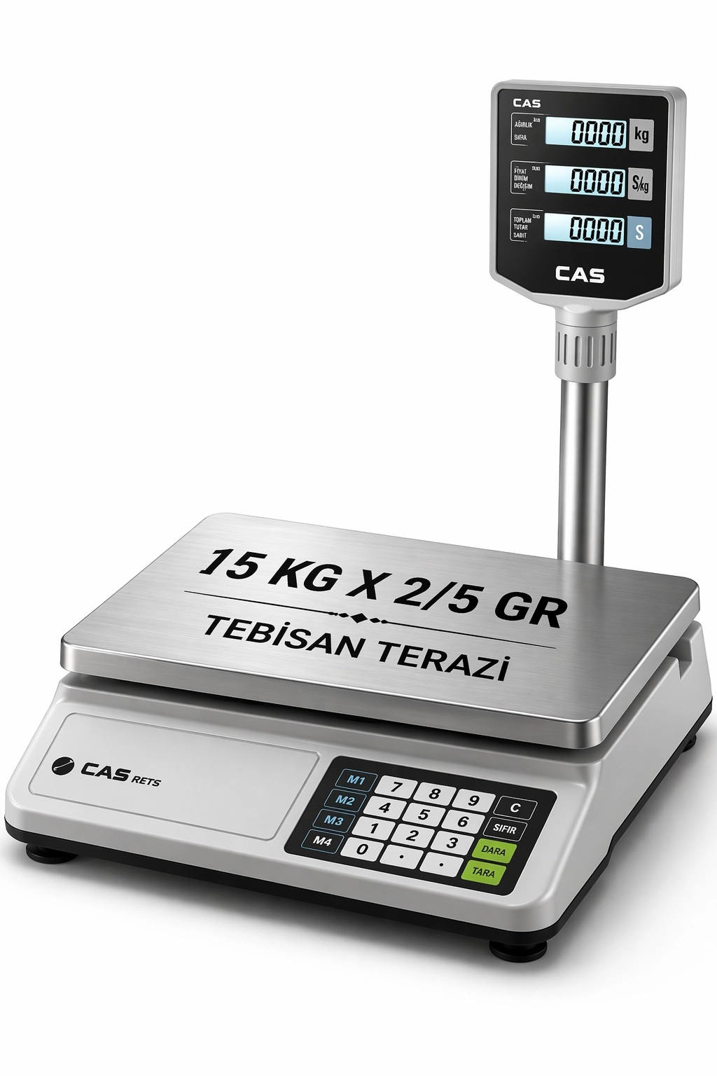CAS PR-PLUS 30KG 5/10GR BOYUNLU FİYAT HESAPLAMALI TERAZİ