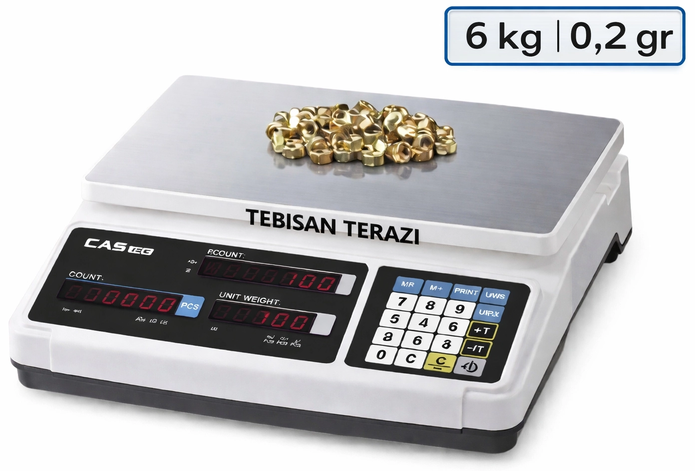 CAS PR-C-LED 6KG 0,2GR SAYICI TERAZİ