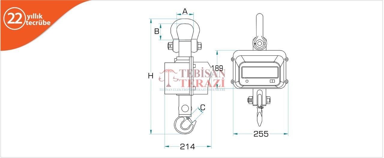 TEM VİNÇ BASKÜLÜ 5TON 2KG TARTIM CSH-SH