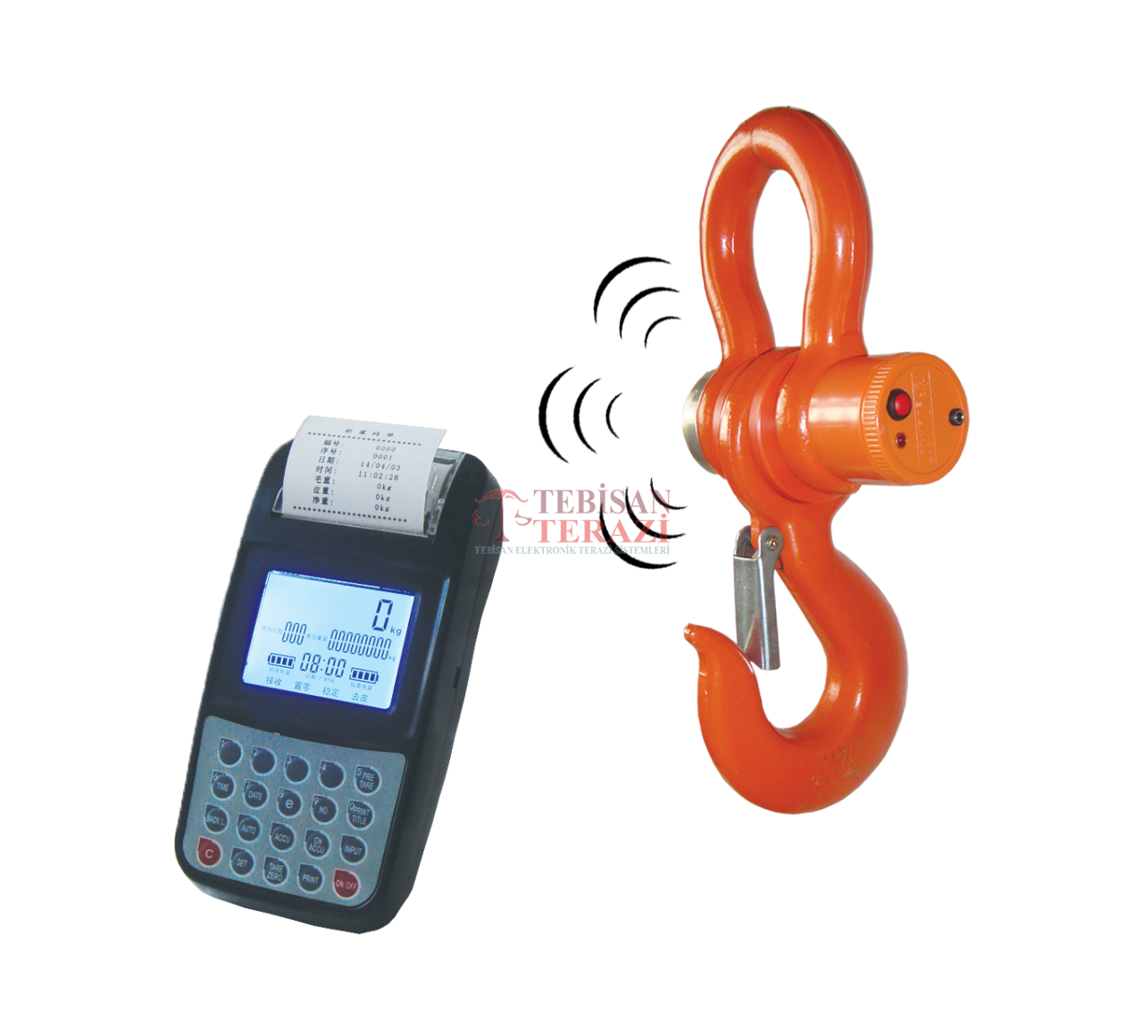 TEM VİNÇ BASKÜLÜ KUMANDALI YAZICILI 10TON 5KG TARTIM CSH-WP