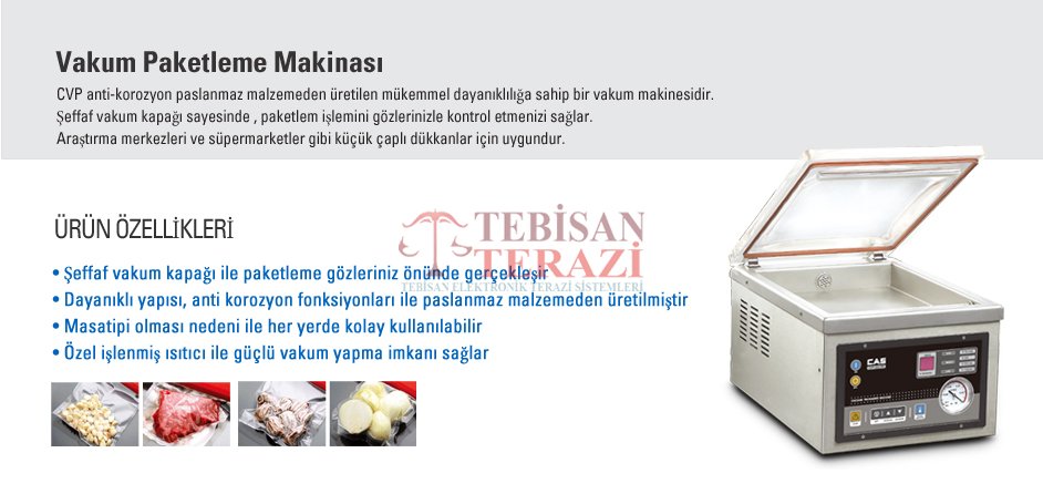 CVP 45 CM TEK ÇENE SET ÜSTÜ VAKUM MAKİNASI