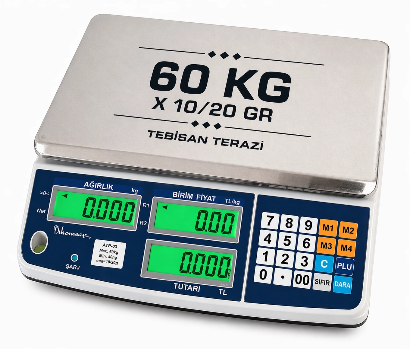 DİKOMSAN ATP-60KG 10/20GR FİYAT HESAPLAMALI TERAZİ
