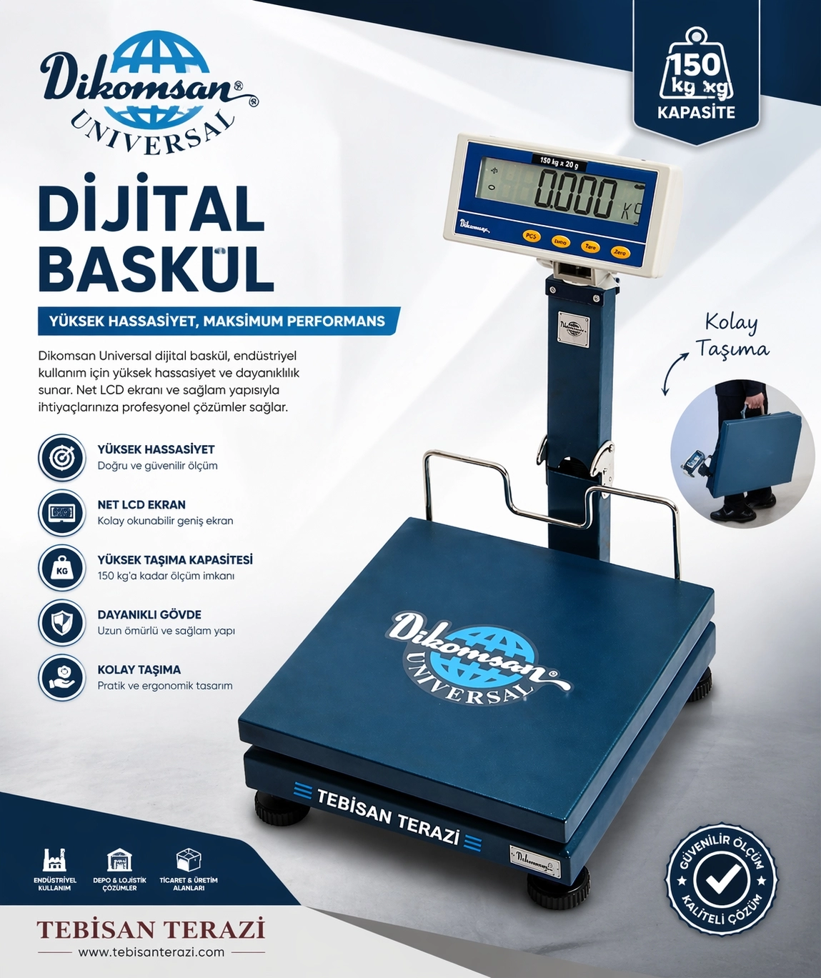DİKOMSAN HCT-WBK 150KG 20GR KATLANIR BASKÜL 35x40 CM