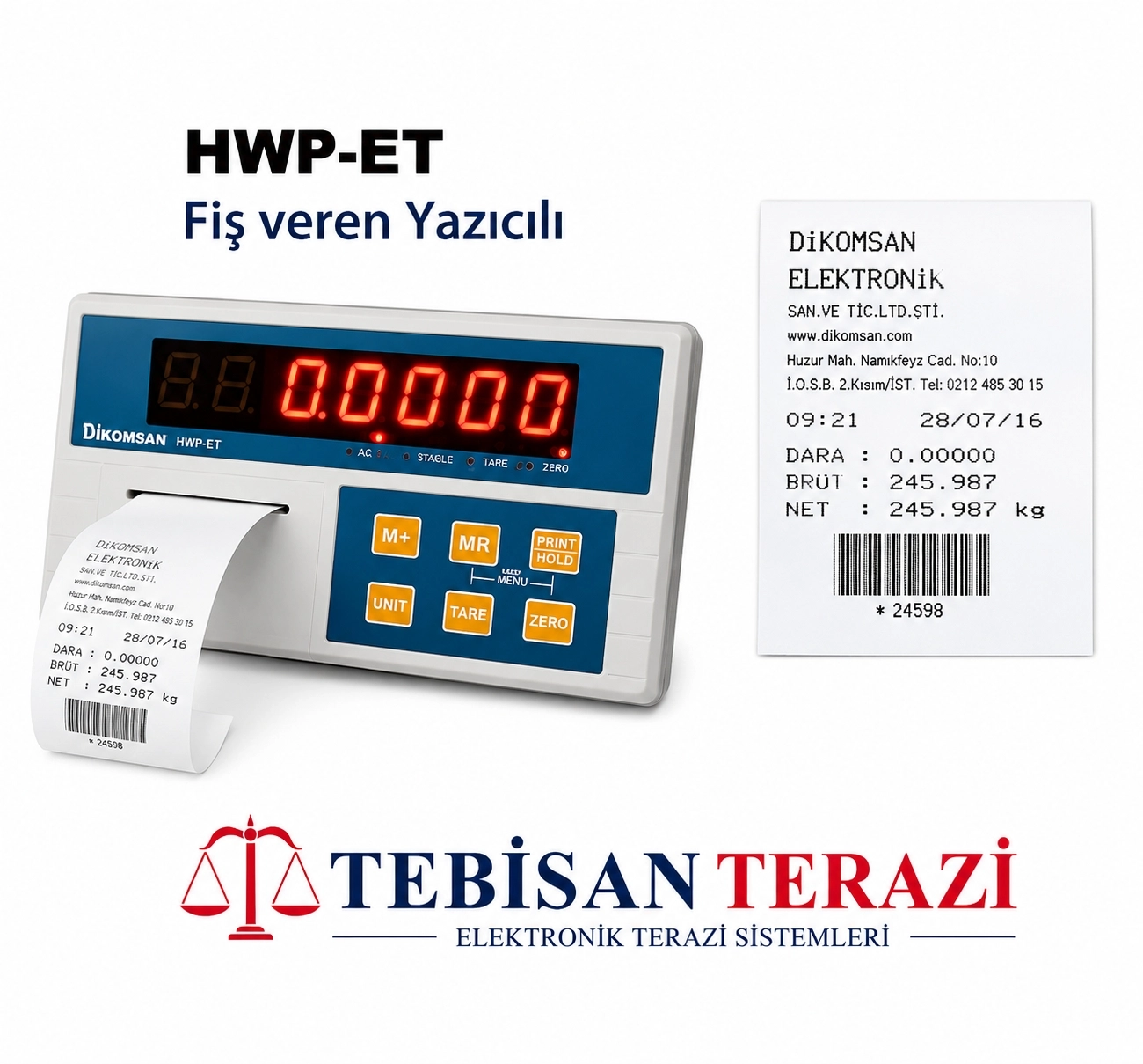 DİKOMSAN HWP-ET 300 KG X 100 GR 90 X 120 DİYALİZ BASKÜLÜ YAZICILI ÇİFT RAMPA