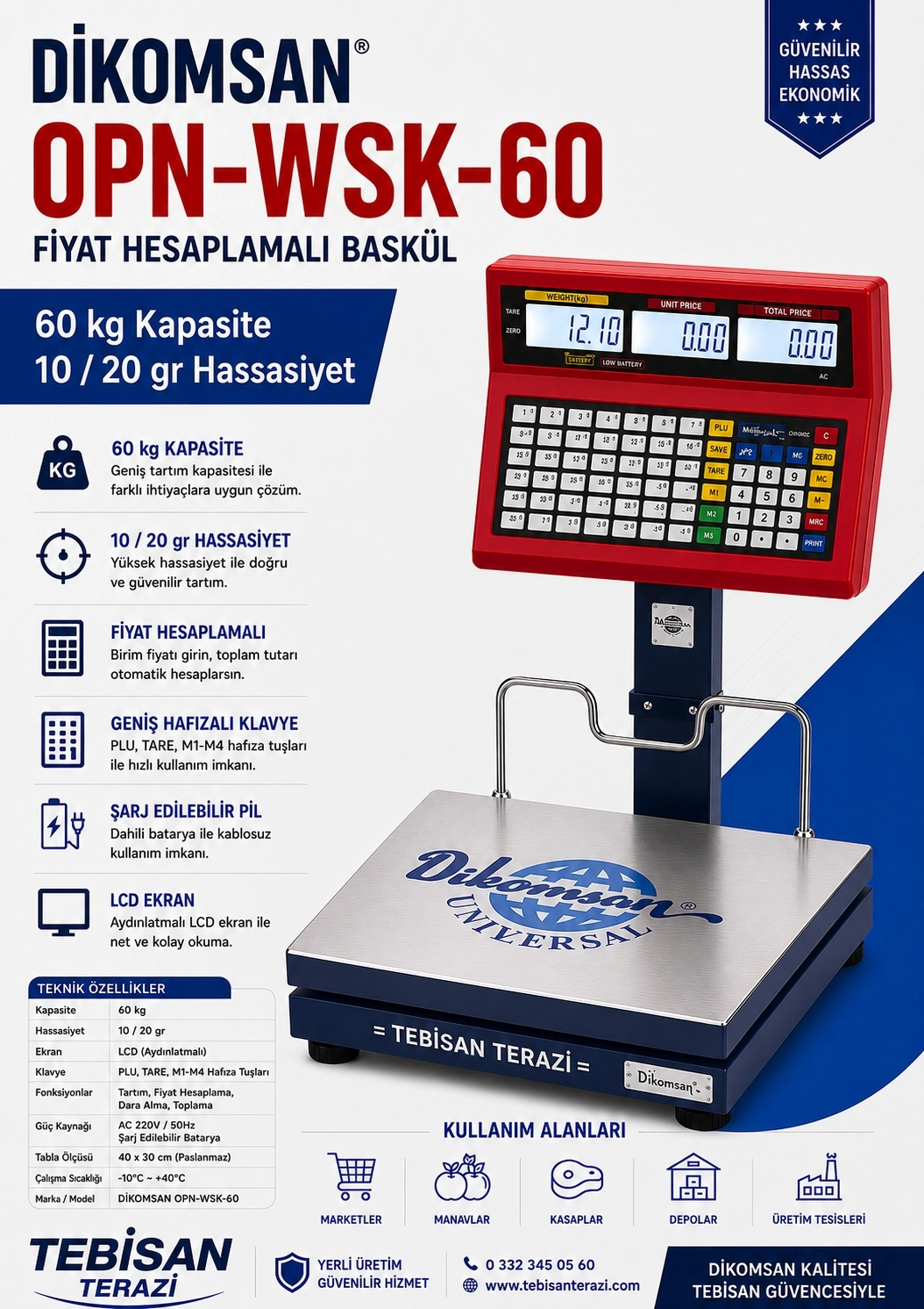 DİKOMSAN OPN-WYSK 600KG 10/20GR FİYAT HESAPLAMALI BASKÜL