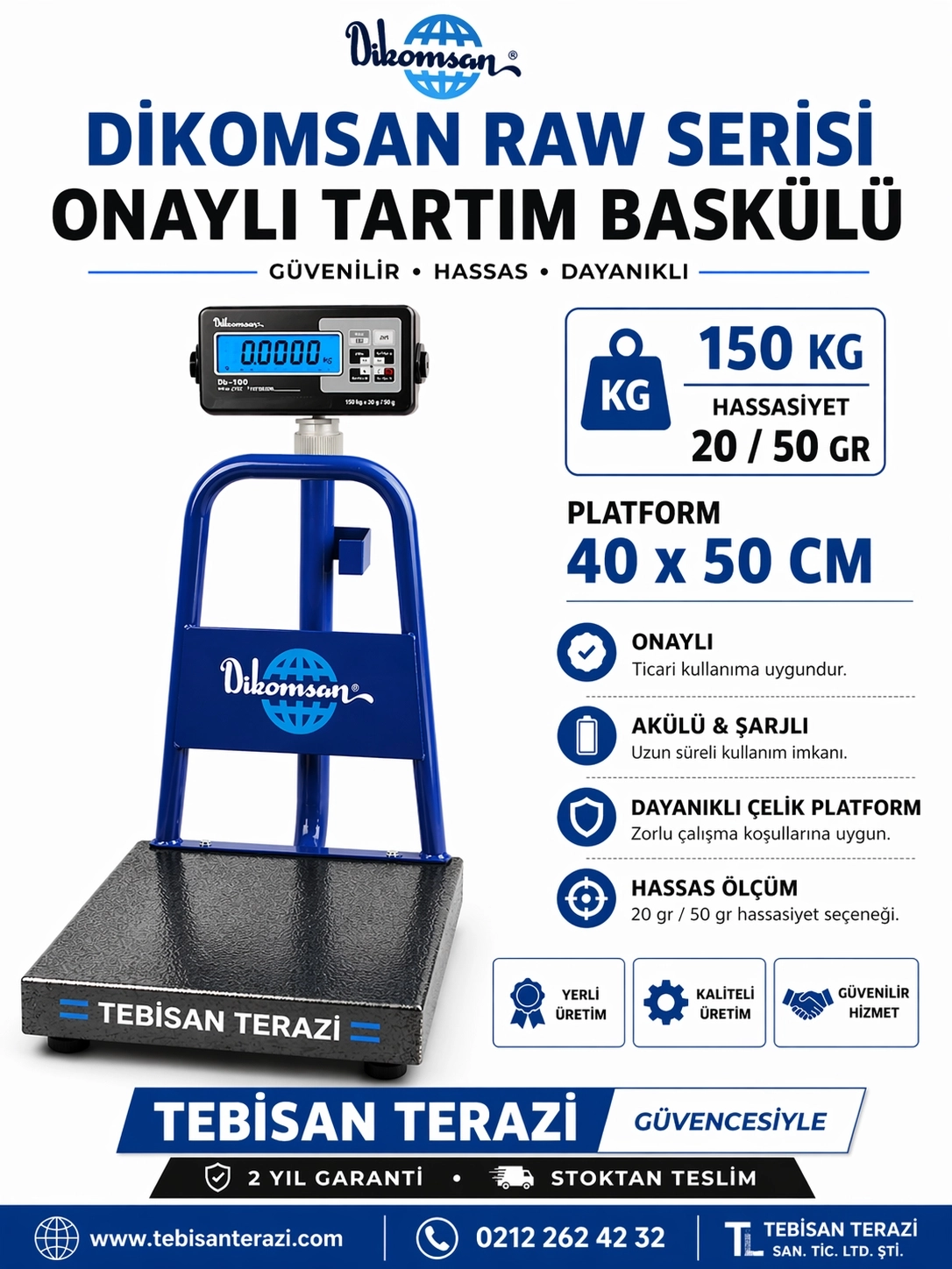 DİKOMSAN RAW 150KG 20/50GR ONAYLI BASKÜL 40x50 CM