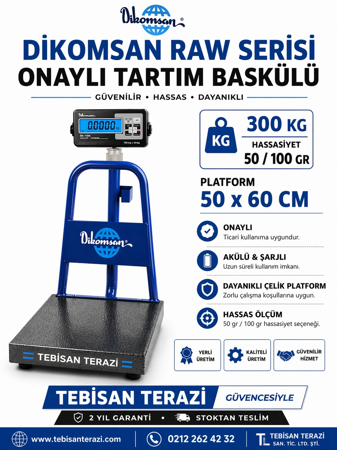 DİKOMSAN RAW 300KG 50/100GR ONAYLI BASKÜL 50x60 CM