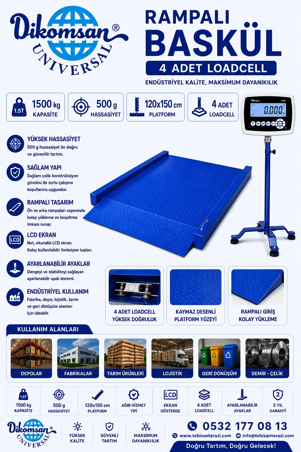 RAMPALI BASKÜL DİKOMSAN RCW 1500KGx500GR 120x150