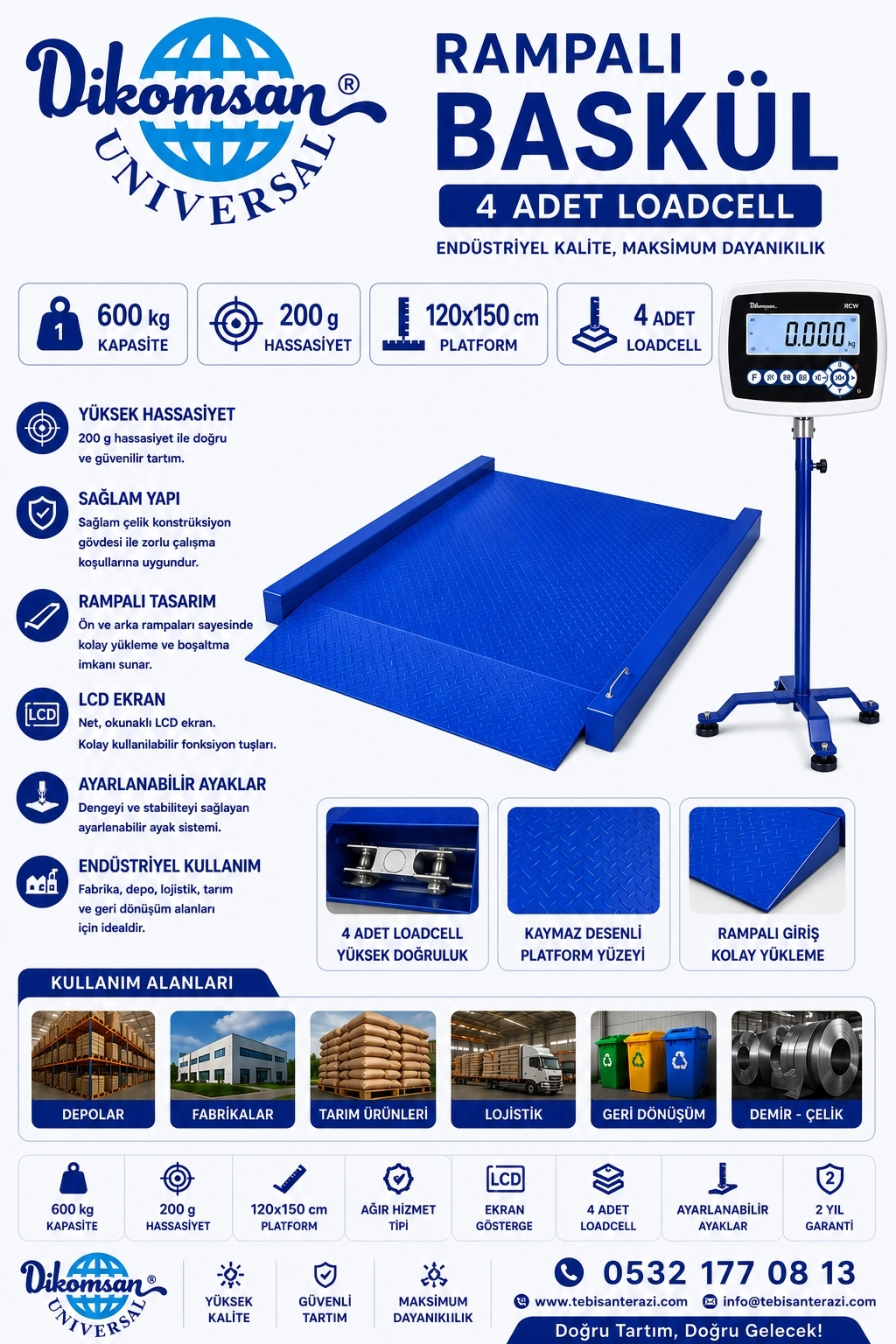 RAMPALI BASKÜL DİKOMSAN RCW 600KGx200GR 120x150