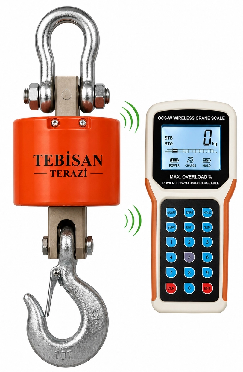 DİKOMSAN VİNÇ BASKÜLÜ KABLOSUZ KUMANDALI 10TON 5KG TARTIM OCS-RE