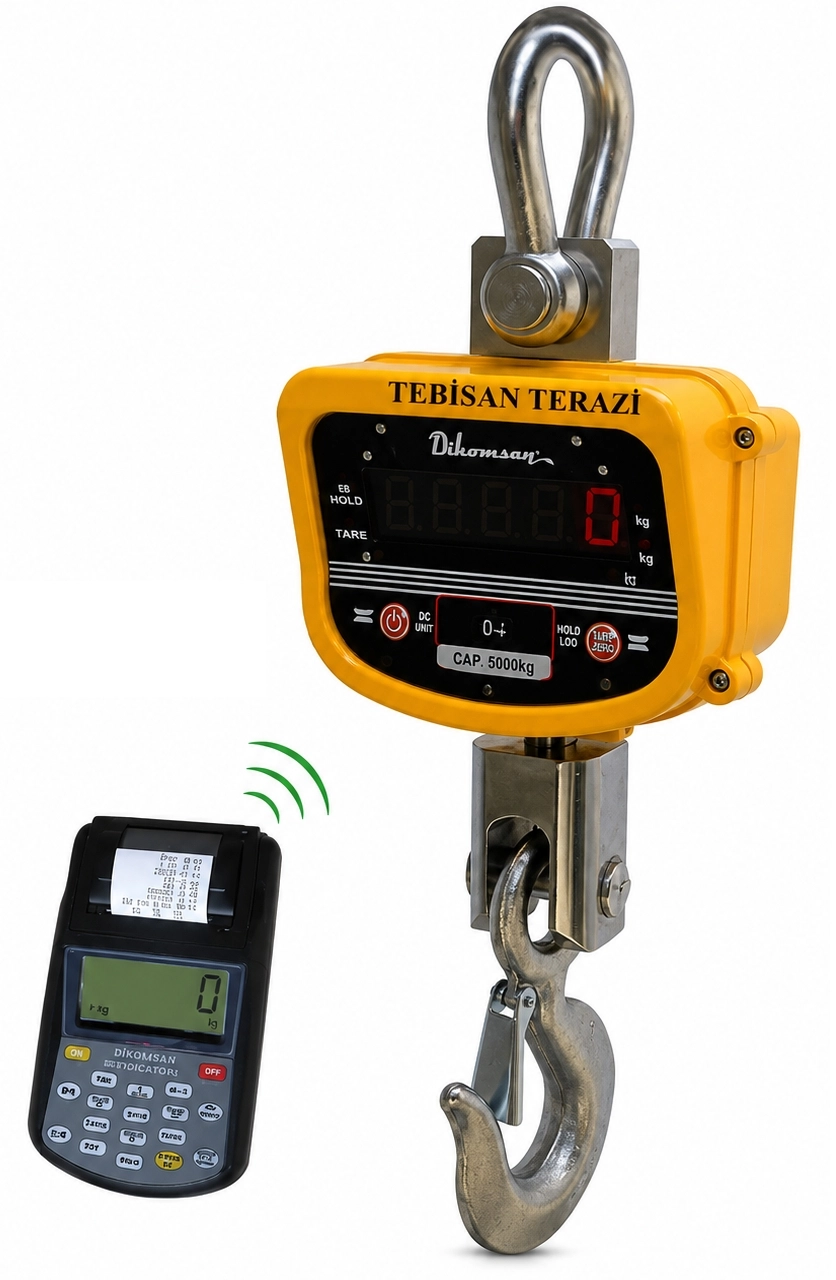DİKOMSAN YAZICILI VİNÇ BASKÜLÜ 5TON 1KG TARTIM OCS-SX