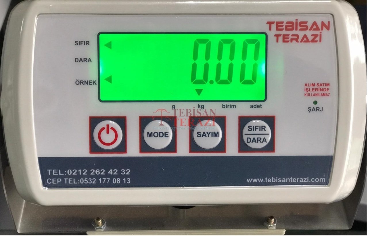 TEBİSAN HİSSELİ BASKÜLÜ 150KG 20GR 40x50 TARTIM KOVALI
