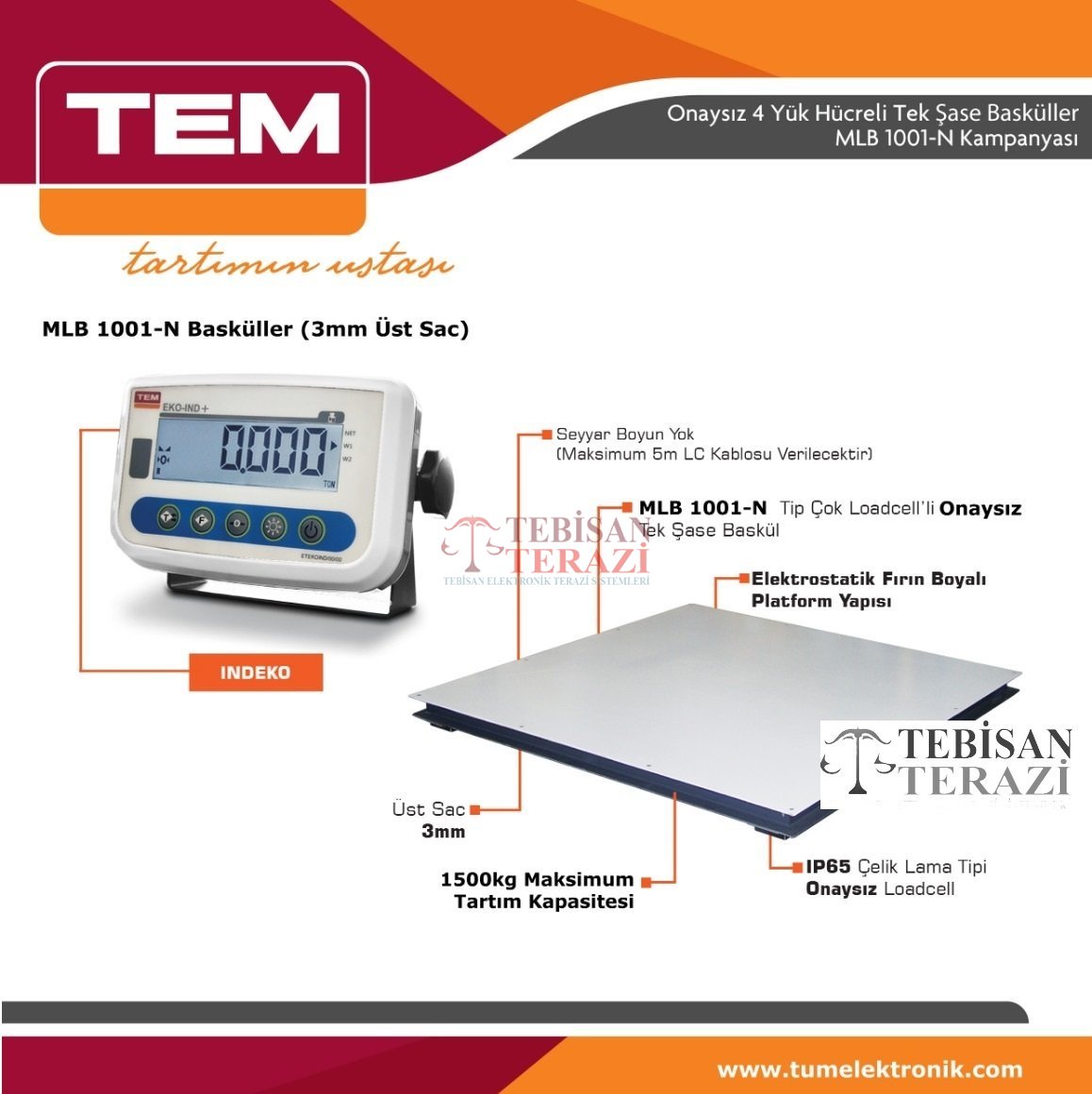 AĞIR HİZMET TİPİ BASKÜL TEM MLB EKO 1500KGX500GR 100X100