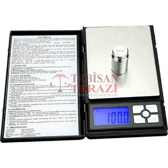 TEM NOTEBOOK 500GR 0,01GR HASSAS CEP TERAZİSİ KAPAKLI