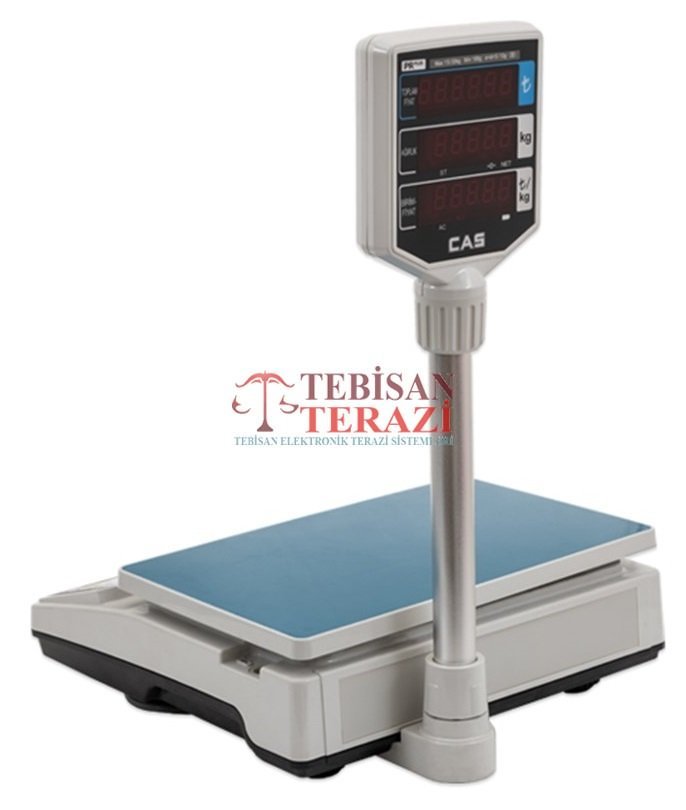 CAS PR-PLUS 15KG 2/5GR BOYUNLU FİYAT HESAPLAMALI TERAZİ
