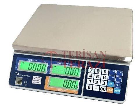 Fiyat Hesaplamalı Terazi 30 Kg 5/10 Gr | Dikomsan ATP Çukur Kefeli Pazarcı Manav Market Terazisi