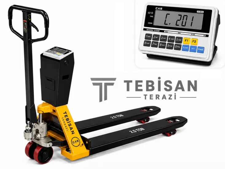 CAS CPS 2000 Kg 1 Kg Tartım Transpalet Baskülü | Elektronik Transpalet Terazi | TEBİSAN TERAZİ
