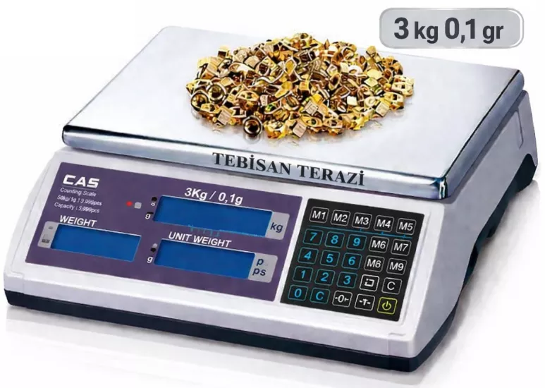 CAS ECII3 - EC-II 3 Kg 0,1 Gr Sayım & Sayıcı Terazi | TEBİSAN TERAZİ