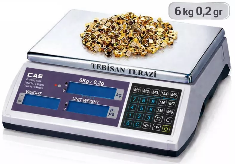 CAS ECII6 - EC-II 6 Kg 0,2 Gr Sayım & Sayıcı Terazi | TEBİSAN TERAZİ