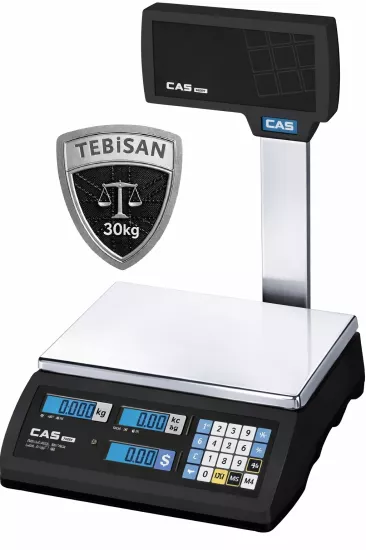 Fiyat Hesaplamalı Terazi 30 Kg 5/10 Gr | CAS ER-JR Boyunlu Pazarcı Manav Market Terazisi