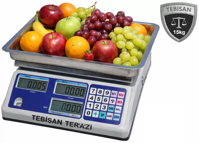 Fiyat Hesaplamalı Terazi 15 Kg 2/5 Gr | Dikomsan SEP Çukur Kefeli Pazarcı Manav Market Terazisi