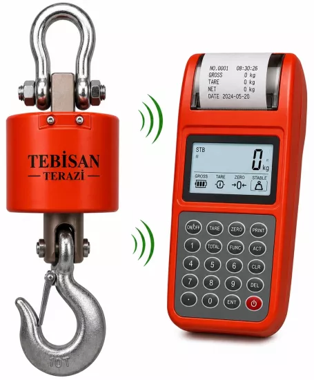 Dikomsan OCS-RP 5 Ton 2 Kg Yazıcılı Vinç Baskülü | Kancalı Çengel Askı Tipi Terazi | TEBİSAN TERAZİ
