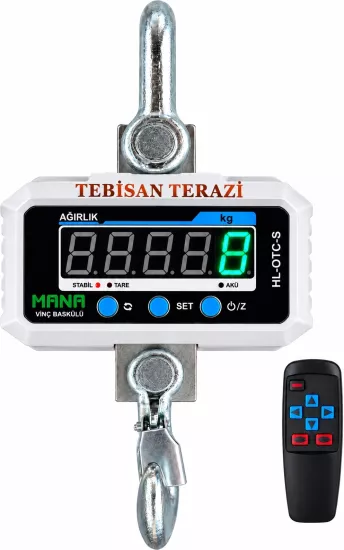 Hana OTC-S 3 Ton 200 Gr Vinç Baskülü | Kancalı Çengel Askı Tipi Terazi | TEBİSAN TERAZİ