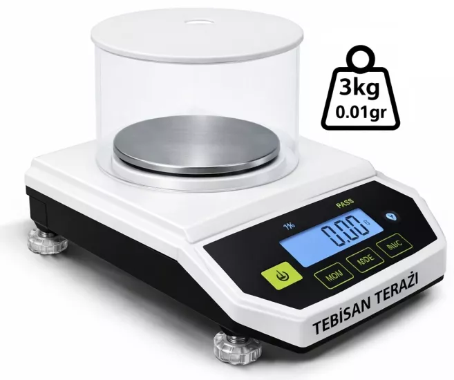 0,01 Gr Hassas Terazi 3 Kg | NECK FLY Laboratuvar Hassas Terazi