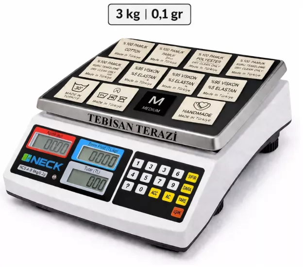 Necklife JCS-A 3 Kg 0,1 Gr Sayım & Sayıcı Terazi | TEBİSAN TERAZİ