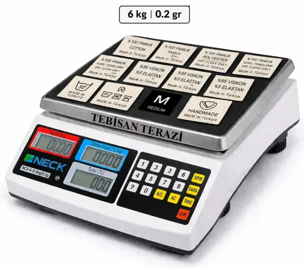 Necklife JCS-A 6 Kg 0,2 Gr Sayım & Sayıcı Terazi | TEBİSAN TERAZİ