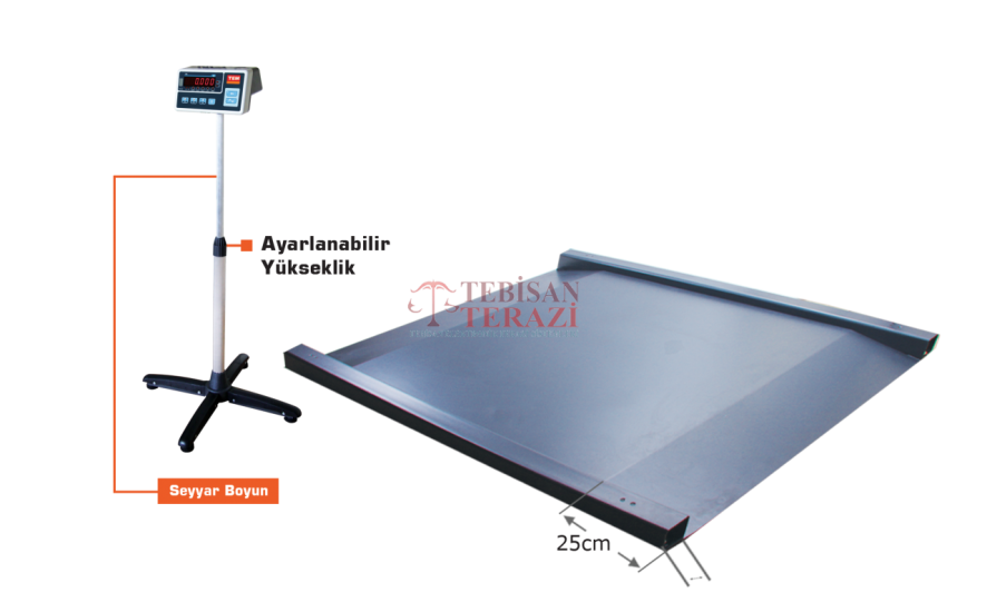 TEM 1500 Kg Platform Baskül 100x200 Rampalı Onaylı | Çok Loadcell’li Endüstriyel Yük Tartım Baskülü