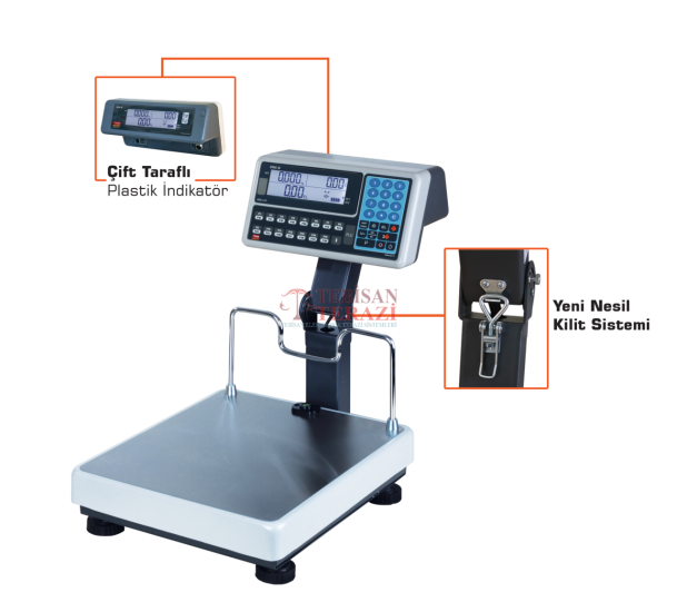 TEM 150 Kg 20/50 Gr Fiyat Hesaplamalı Baskül | LCD Katlanır Boyun 35x40 Pazarcı Terazisi | TEBİSAN TERAZİ