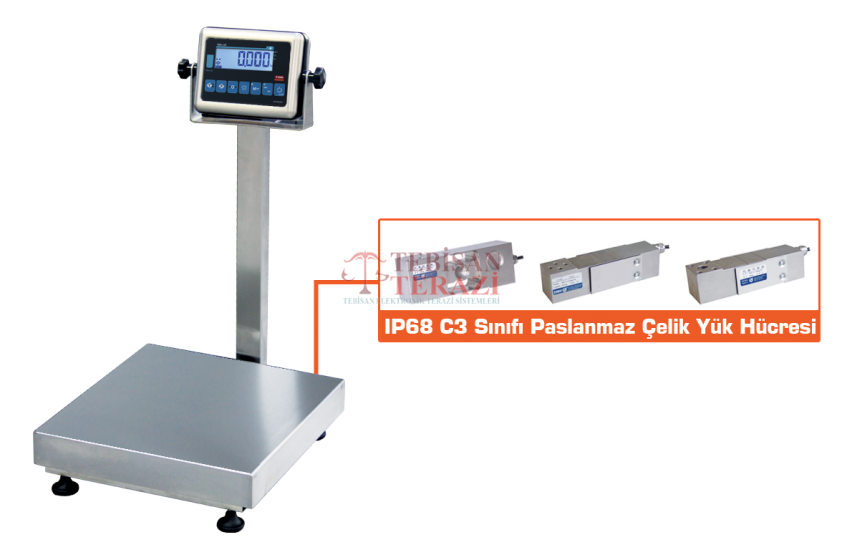TEM TEB 150 Kg 50 Gr Full Paslanmaz Baskül | 40x50 Endüstriyel Tartım Terazisi | TEBİSAN TERAZİ