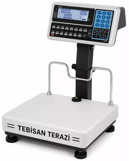 TEM TEB 150 Kg 20/50 Gr Fiyat Hesaplamalı Baskül | LCD Katlanır Boyun 45x45 Pazarcı Terazisi | TEBİSAN TERAZİ