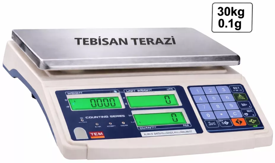 TEM ACS30X01 - ACS 30 Kg 0,1 Gr Sayım & Sayıcı Terazi | TEBİSAN TERAZİ