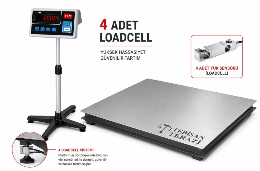 TEM MLB 1500 Kg Platform Baskül 120x150 | 4 Loadcell Tek Şase İnce Platform Ağır Hizmet Tipi Endüstriyel Sanayi Baskülü – TEBİSAN TERAZİ