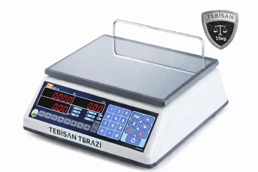 TEM EGE LED 15 KG X 2 / 5 GR FİYAT HESAPLAMALI TERAZİ